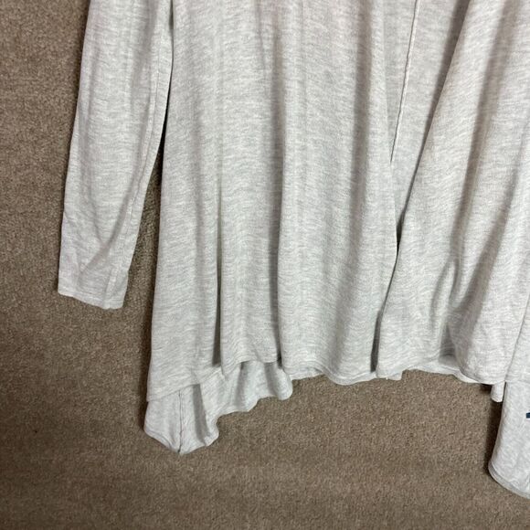 Polo Ralph Lauren Long Cardigan Womens Medium Gray Open Asymmetric Viscose Silk - Picture 3 of 9